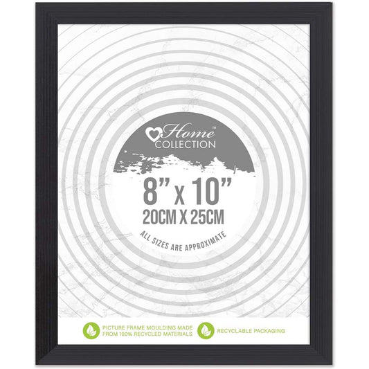 Black Ribbed Design Freestanding Wall Mount Picture Photo Frame 8 x 10"
