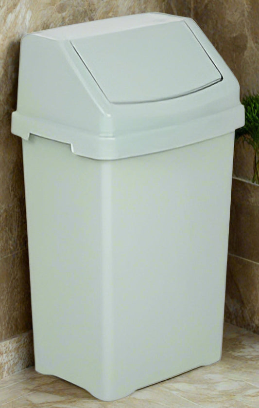 8 Litre Silver Sage Plastic swing bin High Grade Plastic for Waste Recycle Recycling Dustbins With Removable Swing Lid Rubbish Trash Refused Bins Trash Can For Home Kitchen Bathroom Office