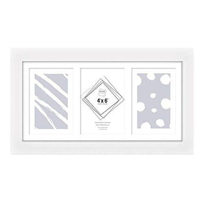 Tallon Photo Frames - White 3 Apperture - 4''x 6''