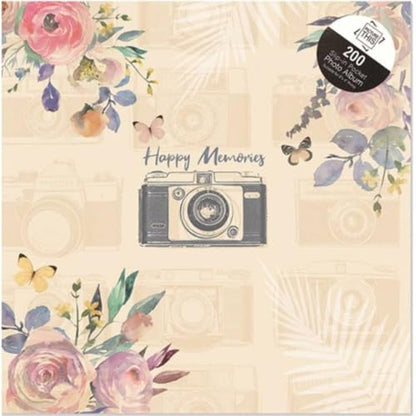 Happy Memories Photo Album vintage floral cream design