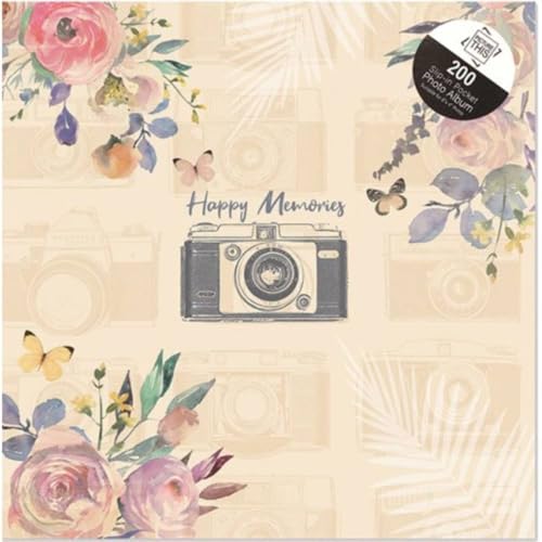 Happy Memories Photo Album vintage floral cream design