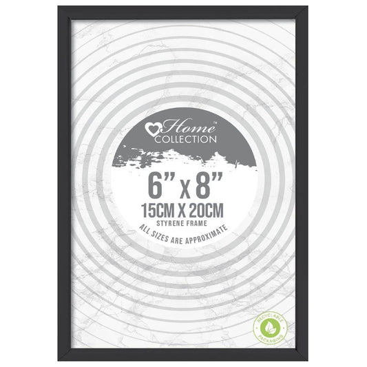 Black Nouveau Simple Design Styrene Photo Frame 6x8"