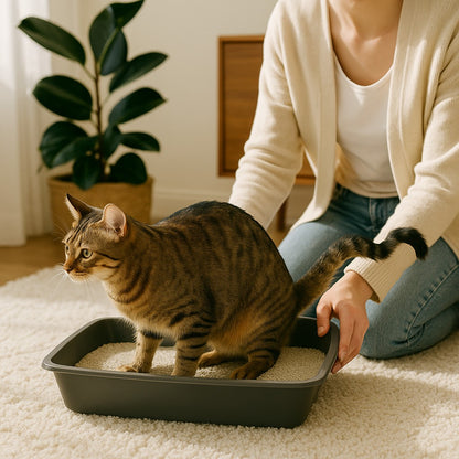 (Pack of 2) Cat Litter Tray – Tough Plastic Cat Litter Tray – Easy to Clean – Pet Hygiene Essentials – (Large/46cm)