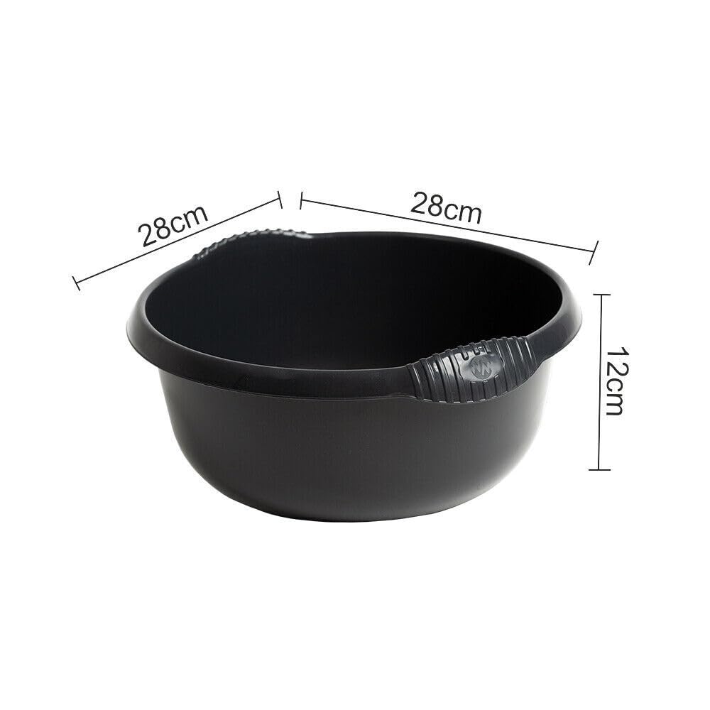 28cm Washing Up Bowl High Grade Plastic Round Sink Tidy Organizer Multipurpose Bowl Basin Mixing Washbowl for Space Saving Home & Kitchen