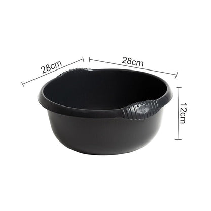 28cm Washing Up Bowl High Grade Plastic Round Sink Tidy Organizer Multipurpose Bowl Basin Mixing Washbowl for Space Saving Home & Kitchen