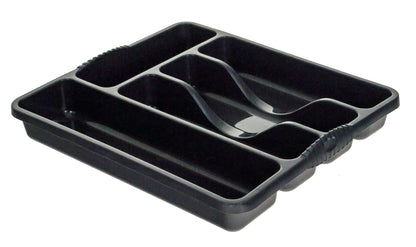 5 Compartment MIDNIGHT High Grade Plastic Small Cutlery Tray Kitchen Racks and Holders Cutlery Draw for Kitchen Drawers Storage Organizer For Spoons Forks Knives