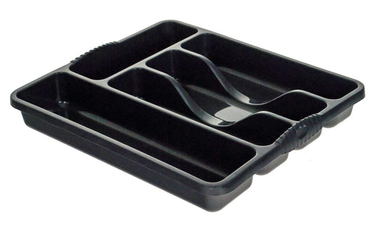 5 Compartment MIDNIGHT High Grade Plastic Small Cutlery Tray Kitchen Racks and Holders Cutlery Draw for Kitchen Drawers Storage Organizer For Spoons Forks Knives
