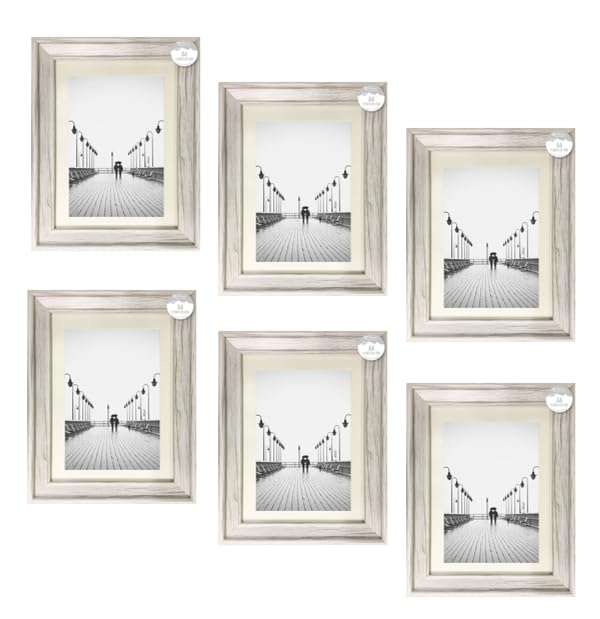AaH1 Shabby Chic A4 Photo frame – Distressed White Wood Effect Frame with Styrene Glass – Wall or Tabletop Display – Certificate Frame Home Collection