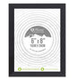 6x8 Black Ribbed Design Freestanding Wall Mount Picture Photo Frame, 15 x 20cm