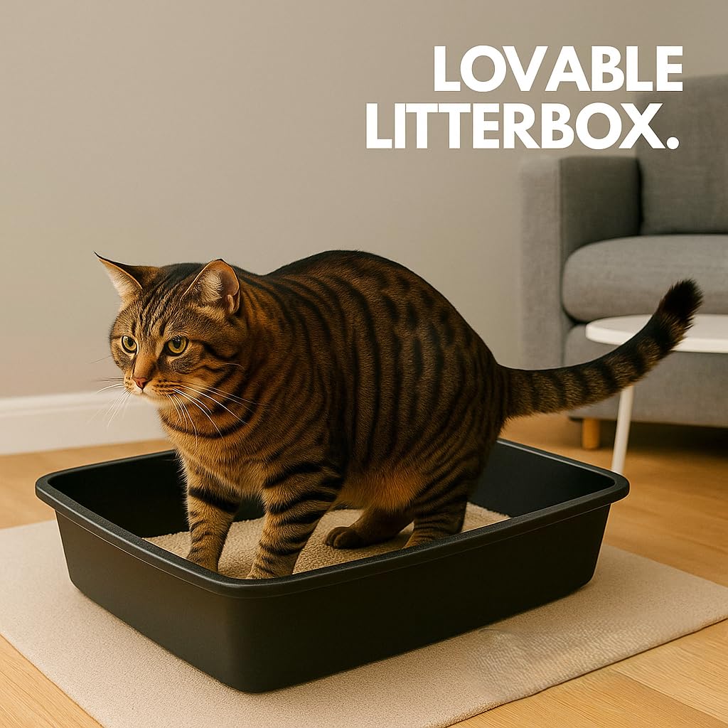 Cat Litter Tray – Assorted Colors – Tough Plastic Cat Litter Tray – Easy to Clean – Pet Hygiene Essentials – (Pack of 2) (Graphite, Large/46cm)